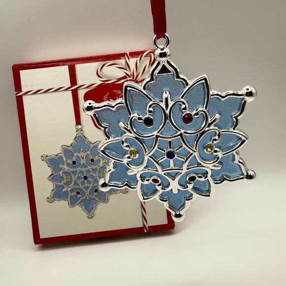 Lenox Merry & Bright Clear Snowflake Christmas Ornament Holiday Decor Festive - Picture 6 of 8
